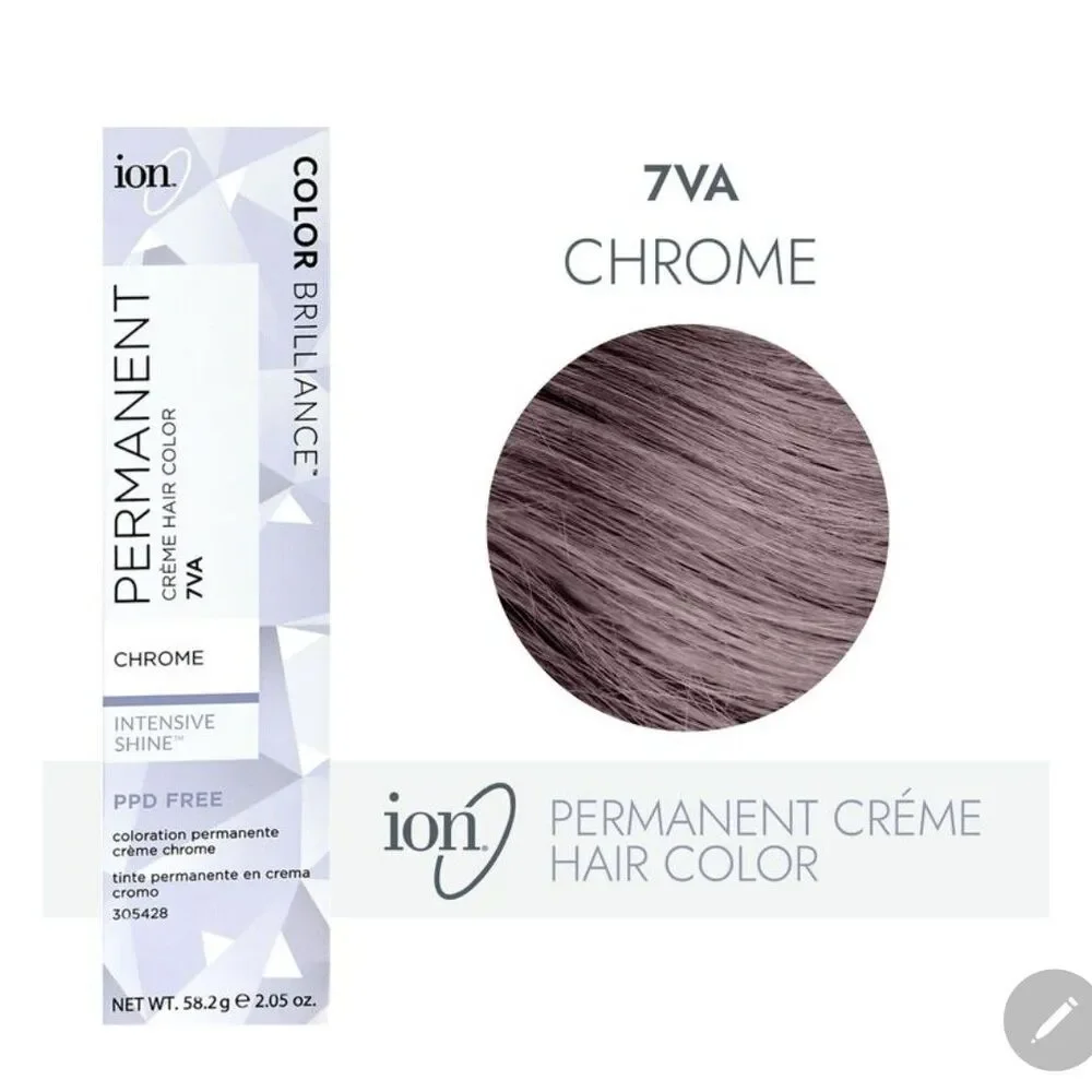 2 Ion Color Brilliance Permanent Creme Hair Color 7VA Chrome 2 Pk